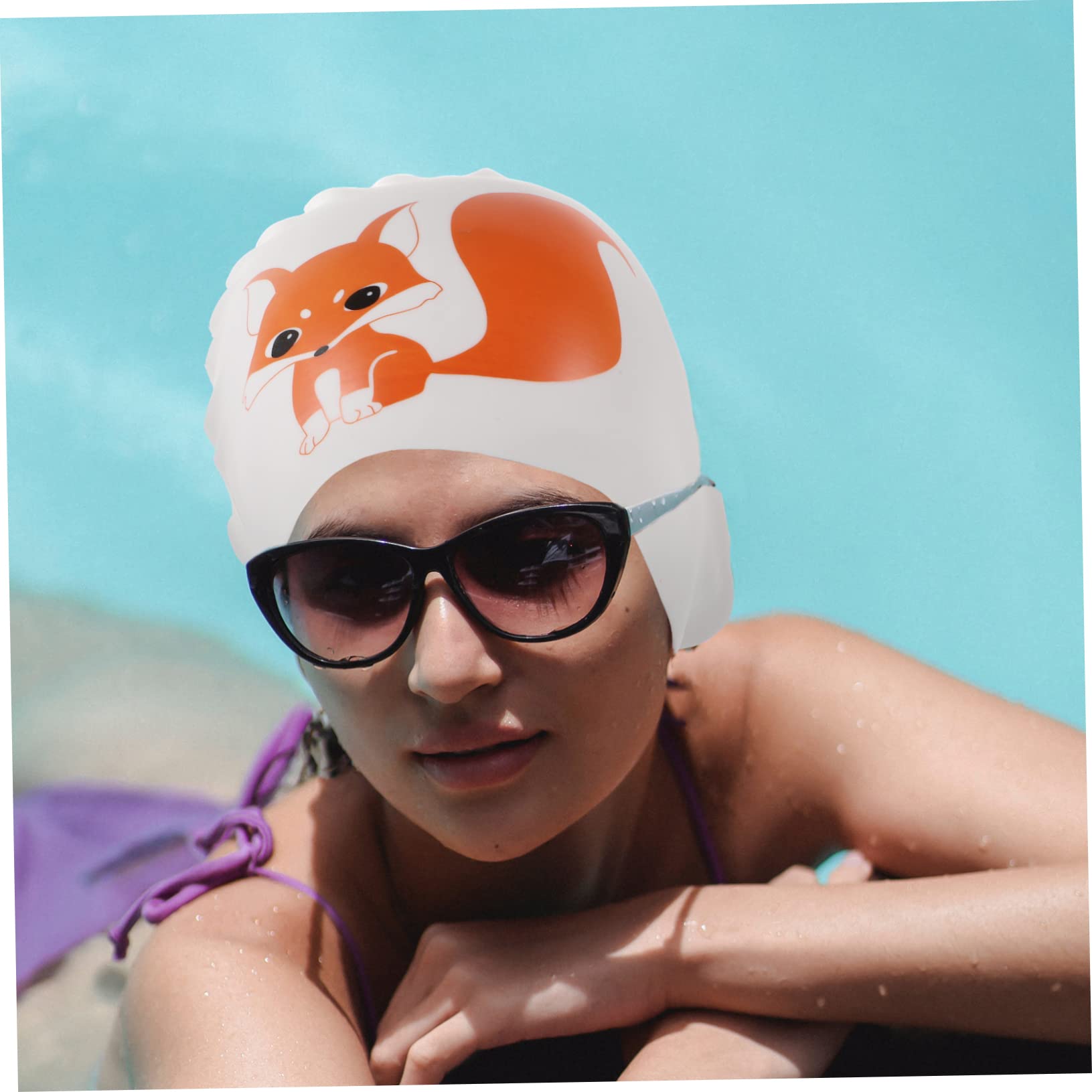 BESPORTBLE Bonnet De Bain en Silicone Chapeau De pour Enfants Bonnet De Enfant Chapeau De Natation Bonnet De Bain Extensible Bonnet De Bain Confortable Gel De Silice