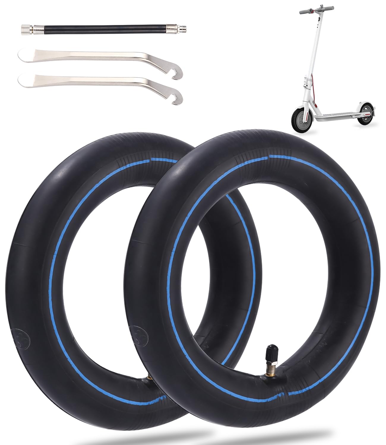 8 1/2x2 Cámaras Aire Reforzadas 8,5 Pulgadas Neumáticos Interiores para Scooter Eléctrico,Xiaomi 1S,M365,Pro,Pro2,Cámaras Aire Recambios para Ruedas Patinete