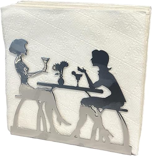 Decorelax Servilletero de metal para el hogar cocina restaurante picnic organizador de papel de mesa temático para mujer dispensador vertical de