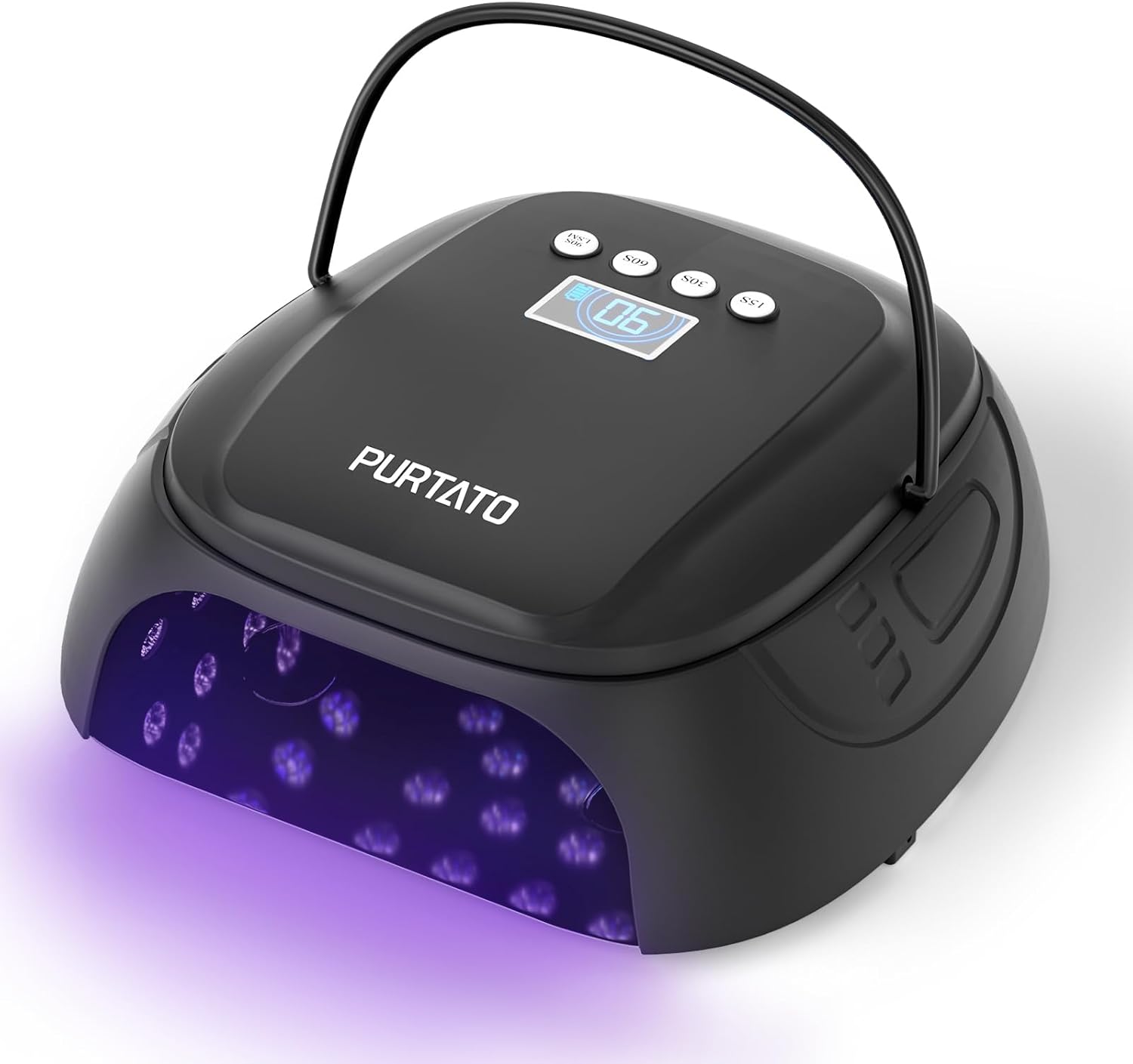 126W Cordless Rechargeable UV LED Nail Lamp, Fast Curing Gel Nail Dryer with 4 Timers, Portable Professional Nail Light for Salon and Home (Matte Black) - Amazon product rated Grade B