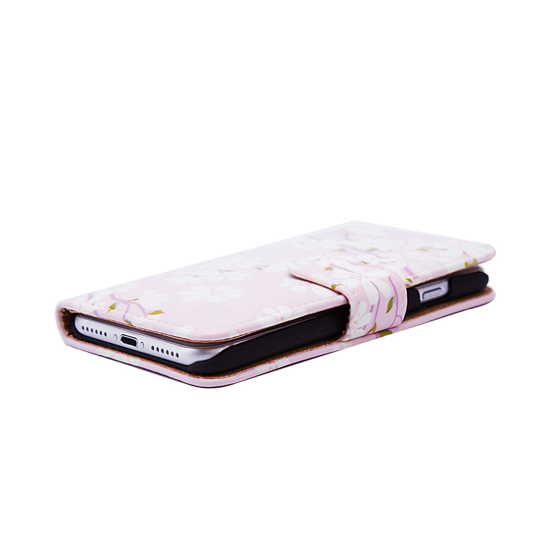 Custodia Portafoglio Con Motivo Floreale Per IPhone 7 Plus / 8 Plus | Pelle Sintetica Con Rilievo Sole | Chiusura Magnetica E Slot Carte