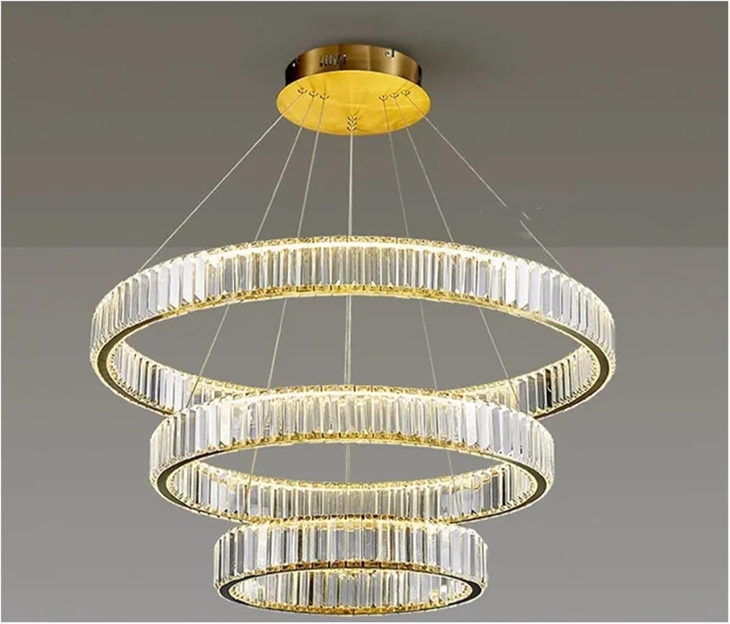 Kiyah Modern Design LED Round Chandelier Lighting Crystal Ring ...