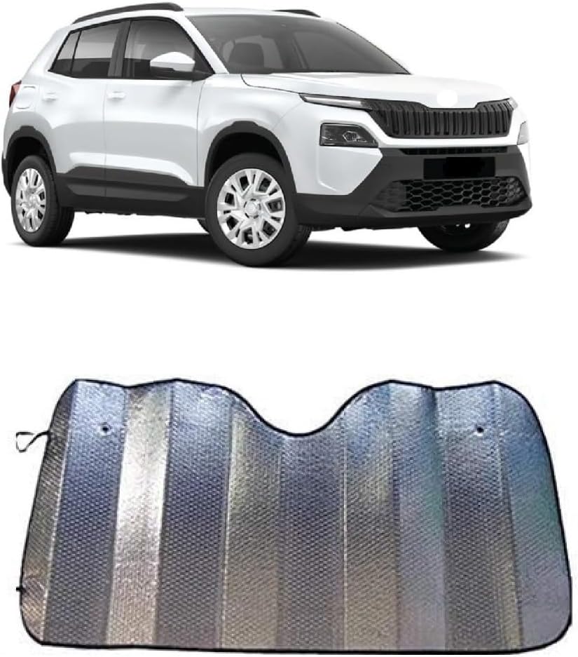 Car Windshield Sun Shade – Foldable Reflective Visor for Cars, SUVs & Trucks – Heat‑Blocking Sunshade to Keep Interior Cool Suitable for Skoda Kylaq