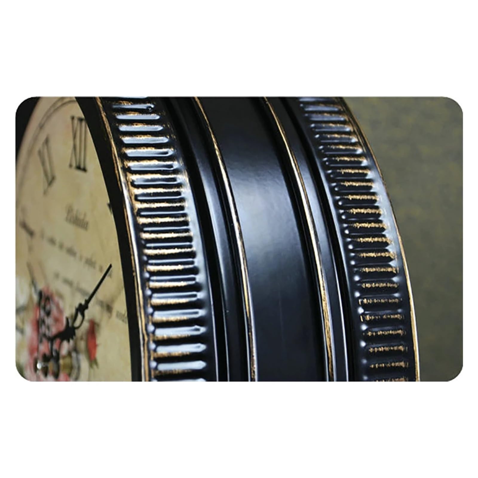 Reloj De Pared Lateral Doble 25cm, Hierro Vintage Americano con Números Arábigos For Patio, Jardín Y Sala Estar Preciso Y Silencioso(Style 3)