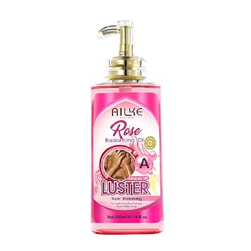 AILKE Brightening Massage Oil, Moisturizing, Nourishing, Firming And Smoothing Skin, For Face, Body and All Skin Types, 10.14 fl oz Rose Radiance Oil