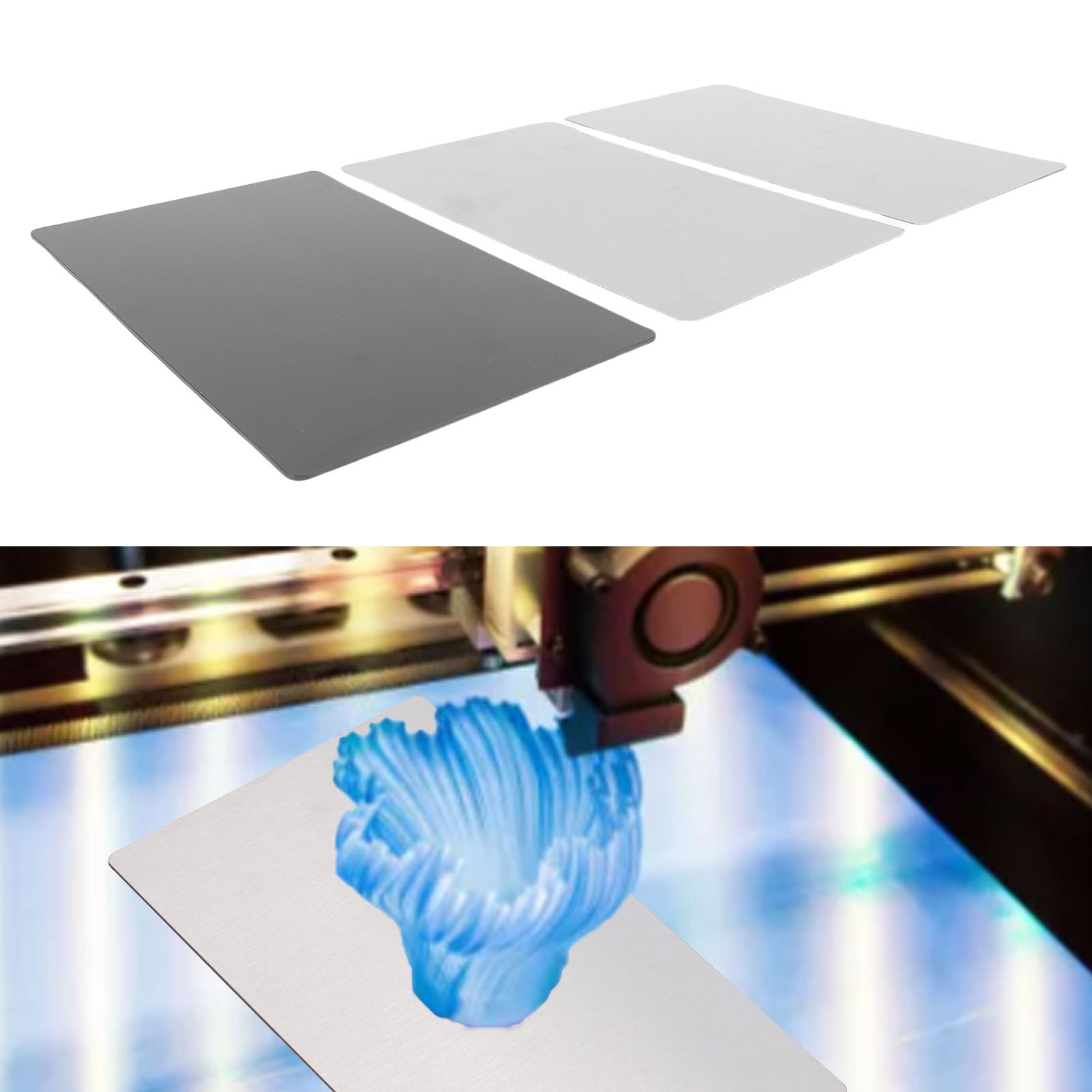 2PCS Flexible Build Plate Set Inoxydable pour Photon Mono M7/M7 Pro Imprimantes 3D SLA DLP