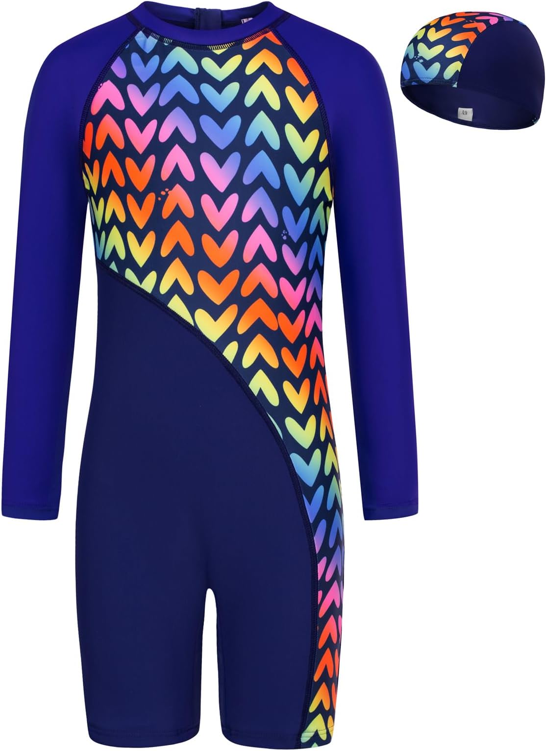 GRACE KARINGirls Swimsuit Long Sleeve UV Protective Bathing Suit One Piece Swimwear for Kids 5-12 Years