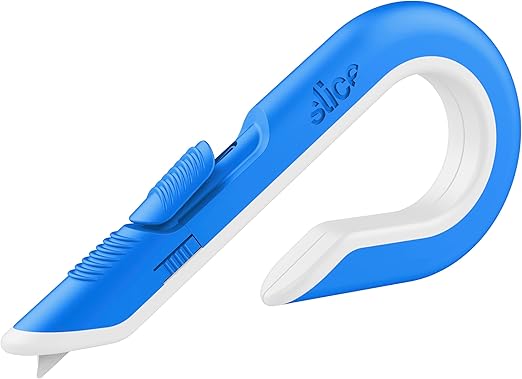 Slice Box Cutter | Manual Retracting | Heavy Duty Utility Knife | Safe Ceramic Blade Lasting 11x Longer than Metal | 1 Pack | Sky