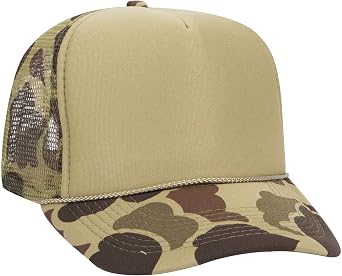 OTTO Wholesale 12 x Cap Camouflage 5 Panel High Crown Mesh Back Trucker Hat 051805 - Kly/Lt.Lod/Kly OSFM - Adult