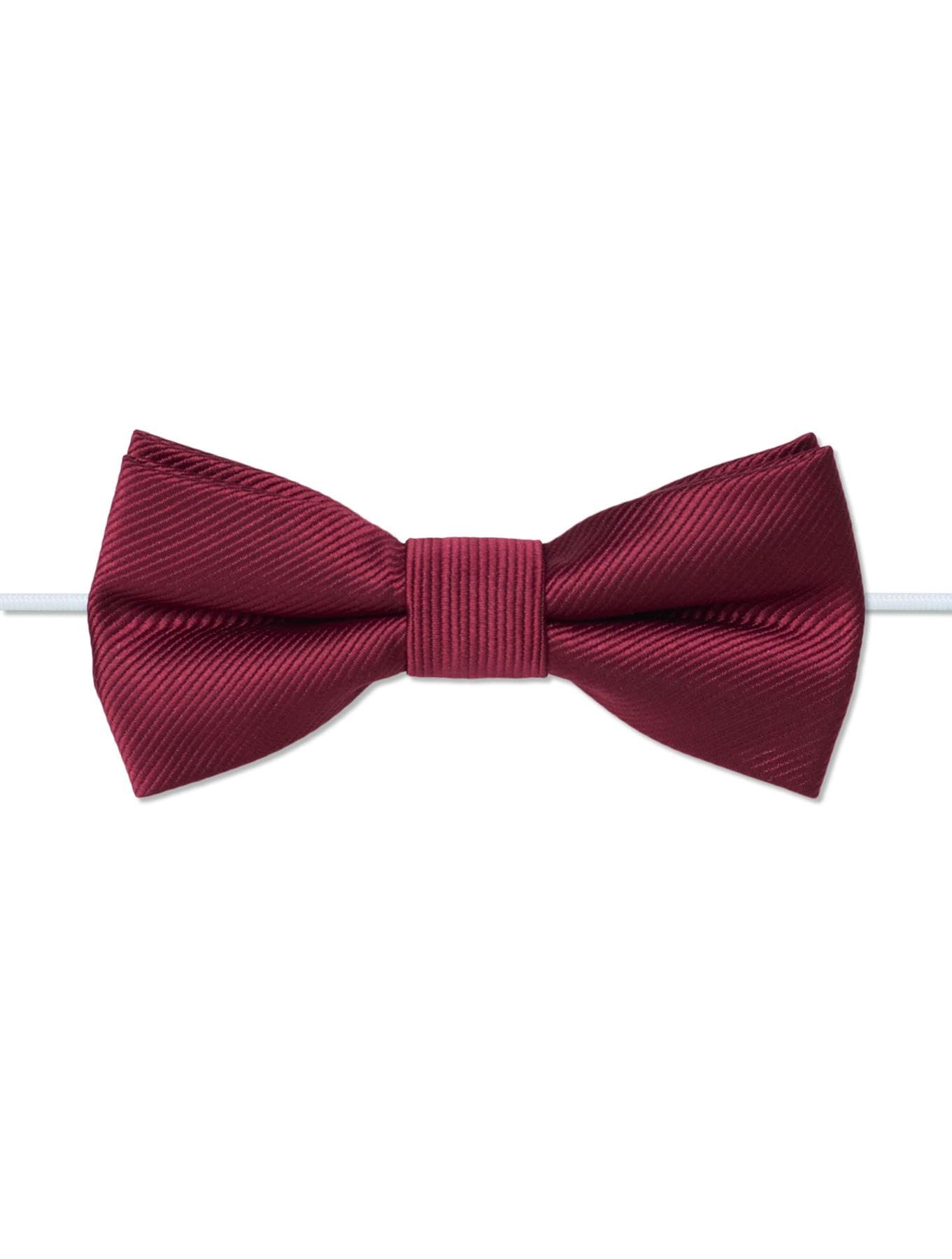 Roco boys elasticated burgundy dickie bow, ribbed texture, ages 1-6yrs