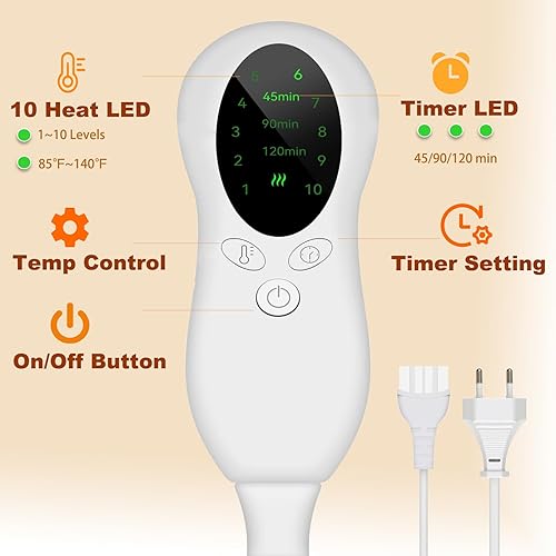 Vista 22 de CYFIE Calentadores de pies, calentador de pies debajo del escritorio para mujeres y hombres, almohadilla térmica eléctrica, calefacción de 10