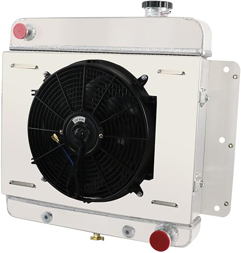 Miniatura 2 de Radiador de aluminio de 3 filas+ventilador de cubierta + relé compatible con radiadores Chevrolet Chevy II Nova Base Nova SS V8 1962-1967 66 65