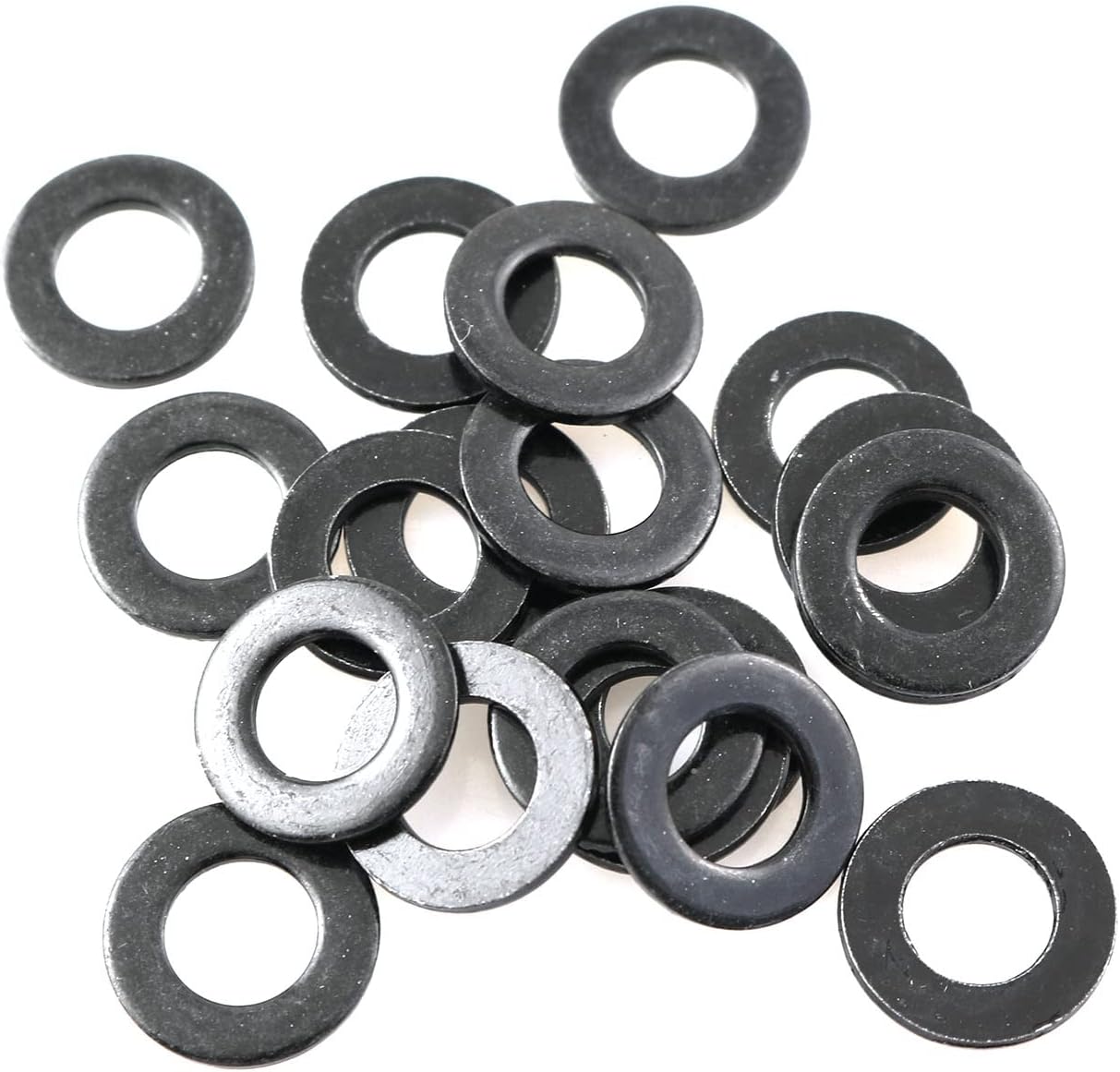 40Pcs M5 Flat Washer Adjustment Hardware Fitting Accessories Metal Gasket for Bolts and Screws, 304 Stainless Steel Black Zinc