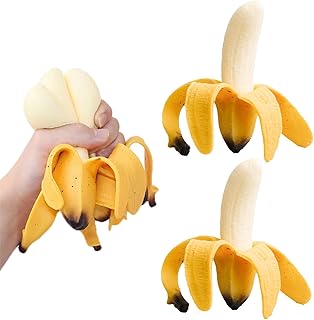 لعبة موز من شيهاروهي، مصنوعة من مطاط TPR، مناسبة للجنسين من عمر 3 سنوات، تساعد على تخفيف التوتر مع مواد آمنة ولعب حسي. تدعم التطور الحسي للأطفال والكبار