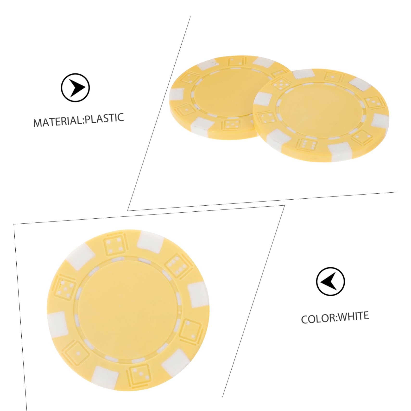 50pezzi Chips Di Gioco Impilabili Plastica Per Poker Gettoni Per Contare Professionali Per Feste e Serate Di Gioco Di Accessori Per Giochi Da Tavolo