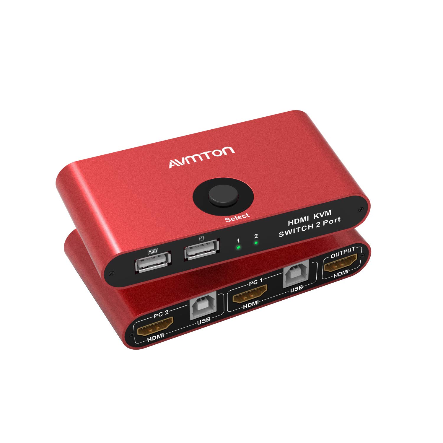 Buy AVMTON KVM Switch HDMI, HDMI KVM Switch 2 Port, USB KVM, KVM Switch Displayport, KVM Switch