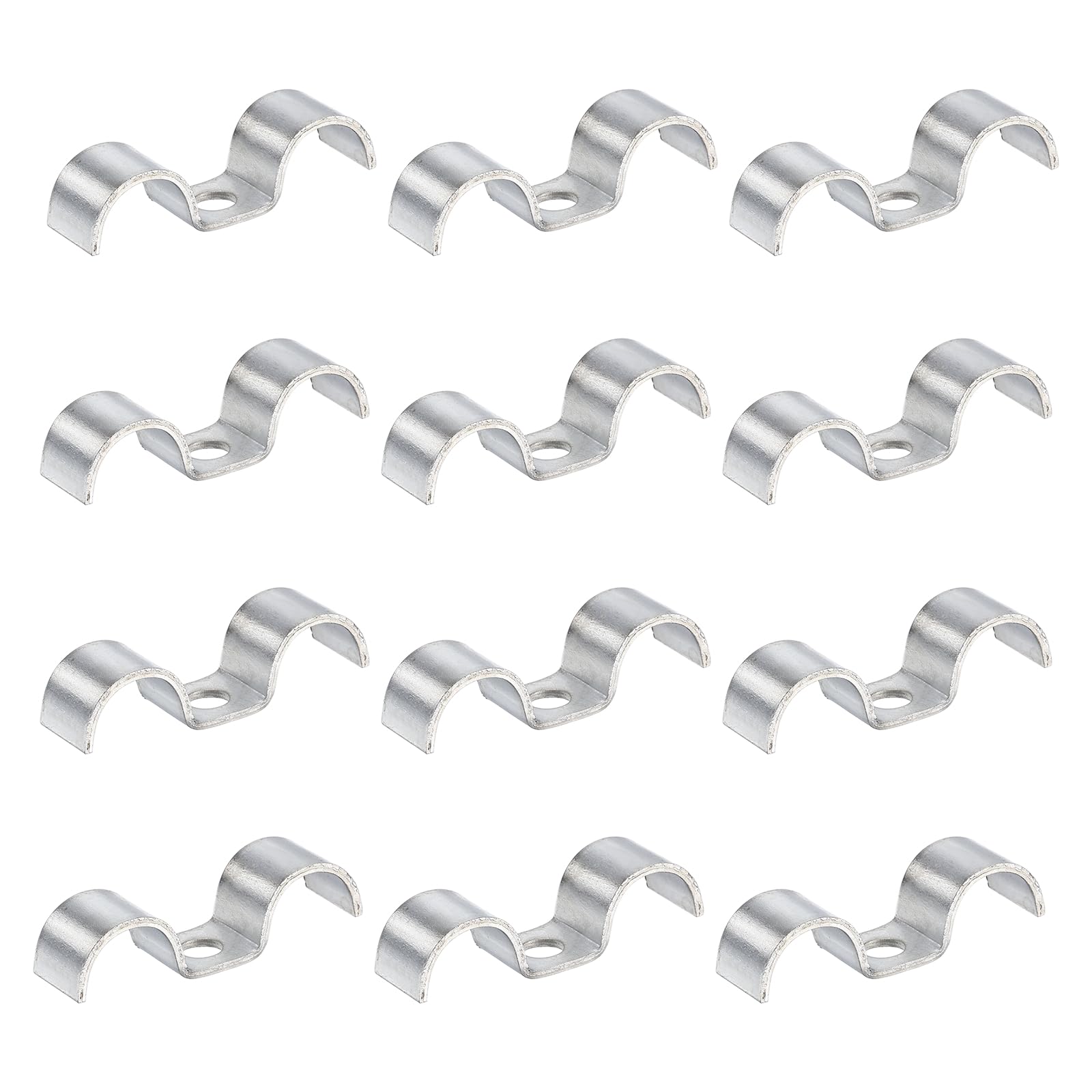 sourcing map 12Pcs Stainless Steel Double Line Clamp 16 mm/5/8 Silver