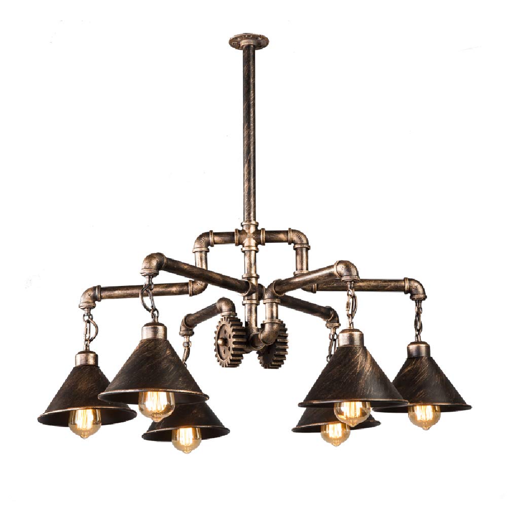 Lustre fer art industriel et suspension rétro E27 pour décoration de bar style loft pipe