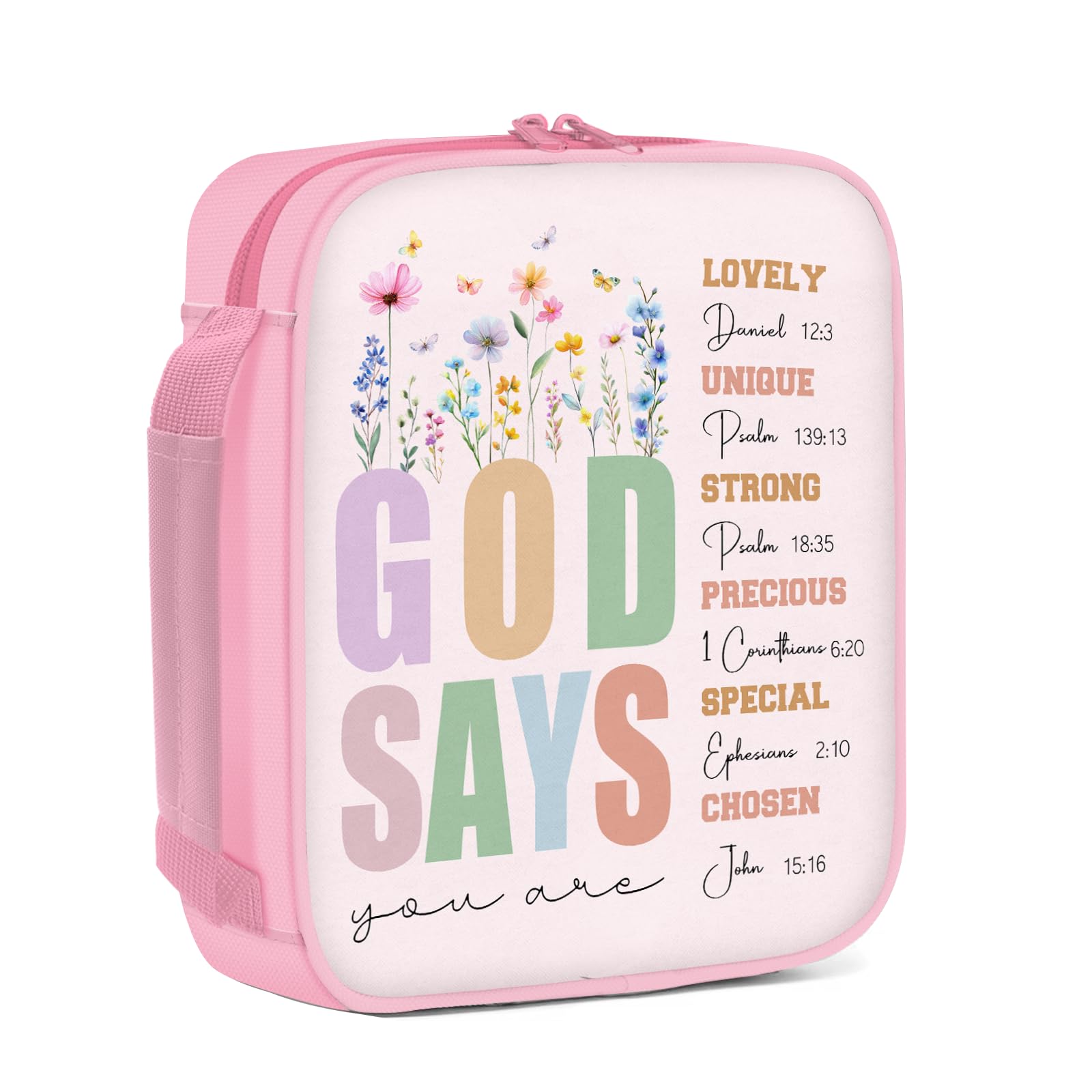 Bible Cover for Women, Bible Holder, Bible Cover With Handles, Bible Carrying Case, Bible Bags With Zipper and Pockets