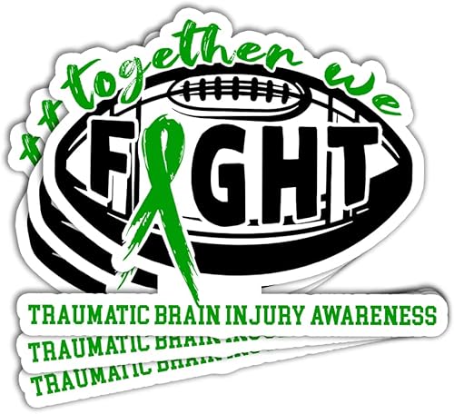 Together We Fight - Adhesivo de concientización sobre lesiones cerebrales traumáticas (paquete de 3 unidadespaquete) Cinta verde Adhesivo de cinta