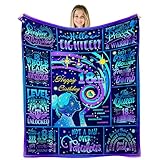 18TH BIRTHDAY COMMEMORATIVE GIFT: An ideal present for someone turning 18, marking this milestone birthday with fun graphics and empowering phrases like 'Hello Eighteen' and 'Perfect Mixture of Princess & Warrior' HIGH-QUALITY MATERIAL: Premium Flann...