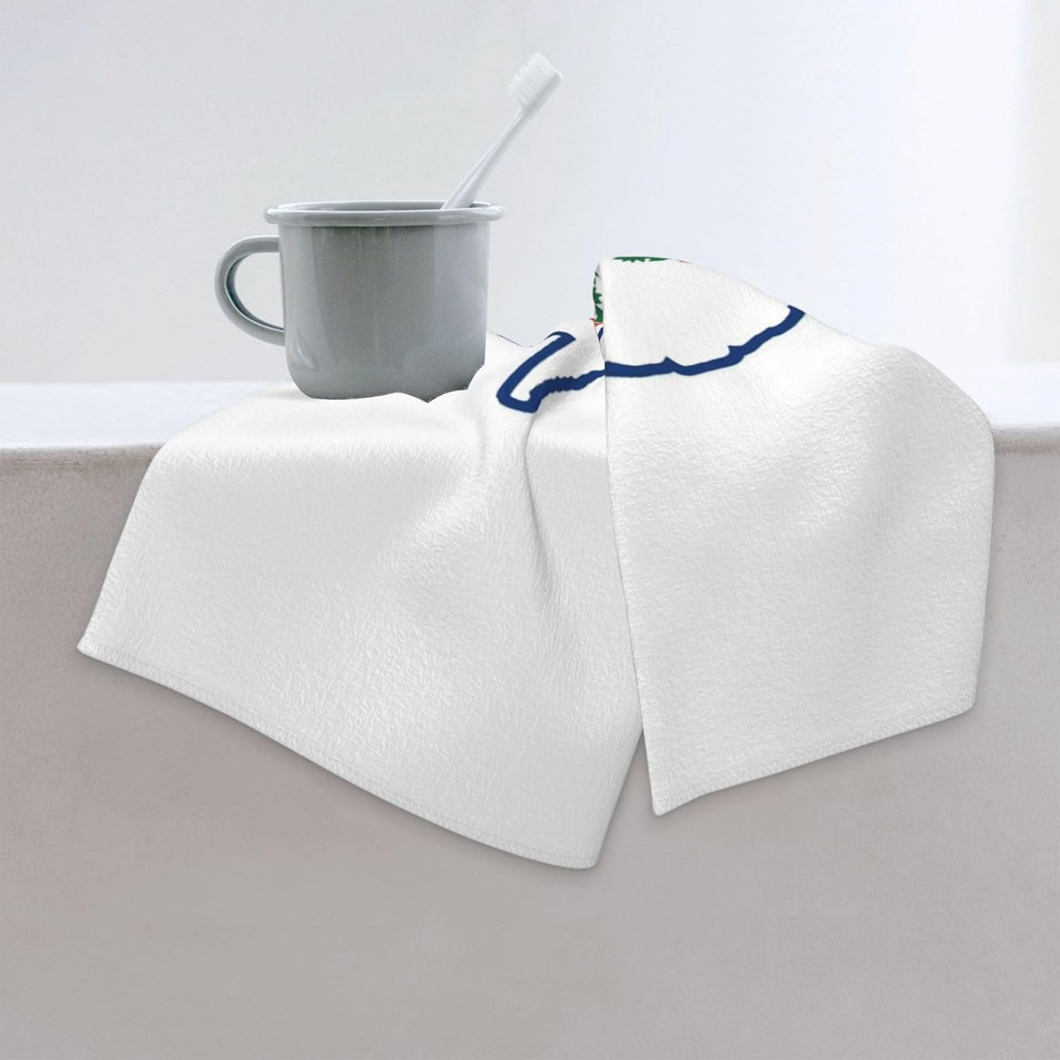 West Virginia State Flag Map Print Hand Towels for Kitchen, Decorative Bathroom Towels Decor Farmhouse Cute for Men Women Gifts