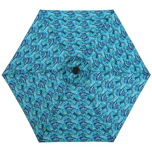 Image of MASTERCANOPY Patio Umbrella 7.5 ft Replacement Canopy for 6 Ribs-Green Leaf Canopy Only