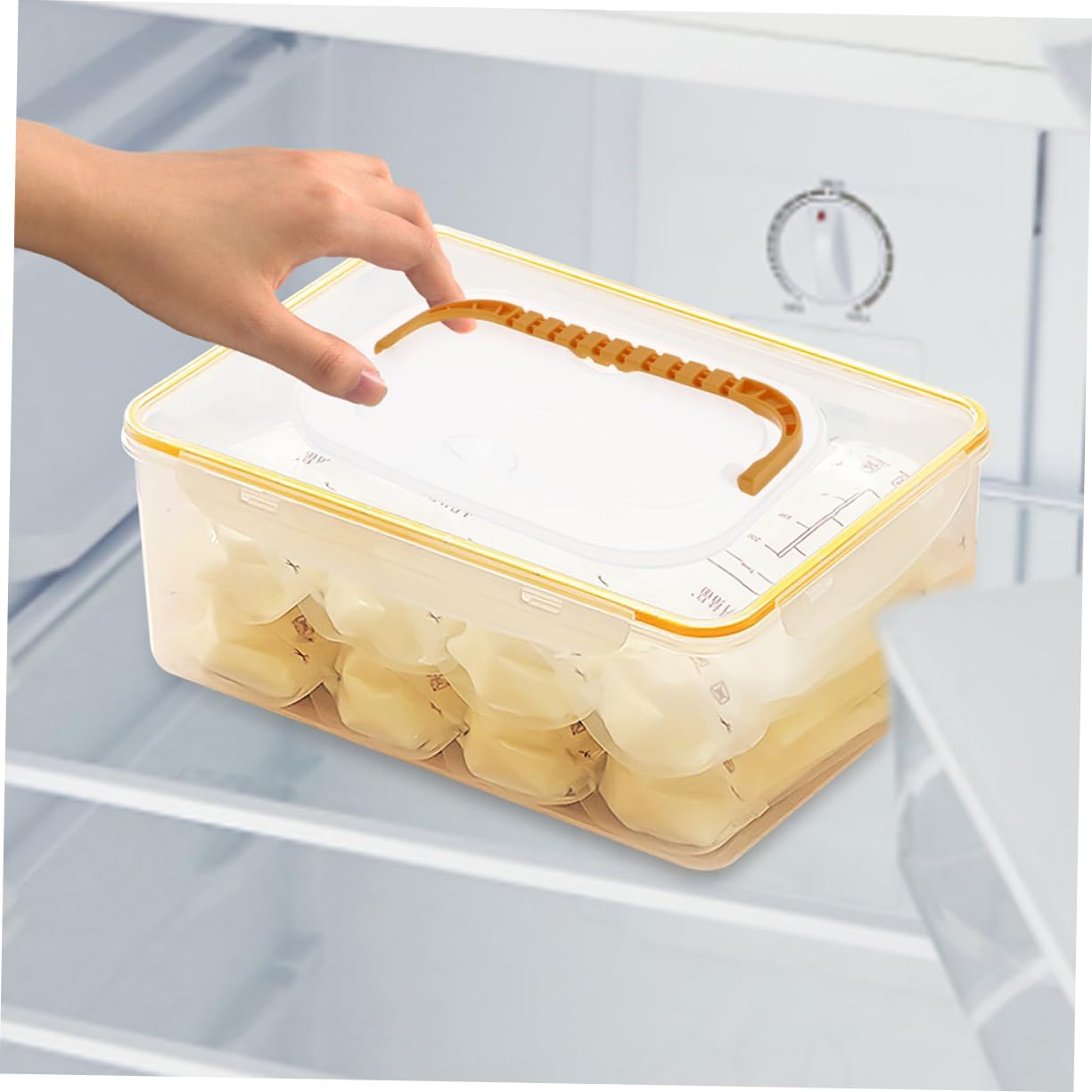 BESTYASH 2pcs Breastfeeding Accessory Freezer Milk Storage Organizer Leakproof Square Milk Storage Box Lid