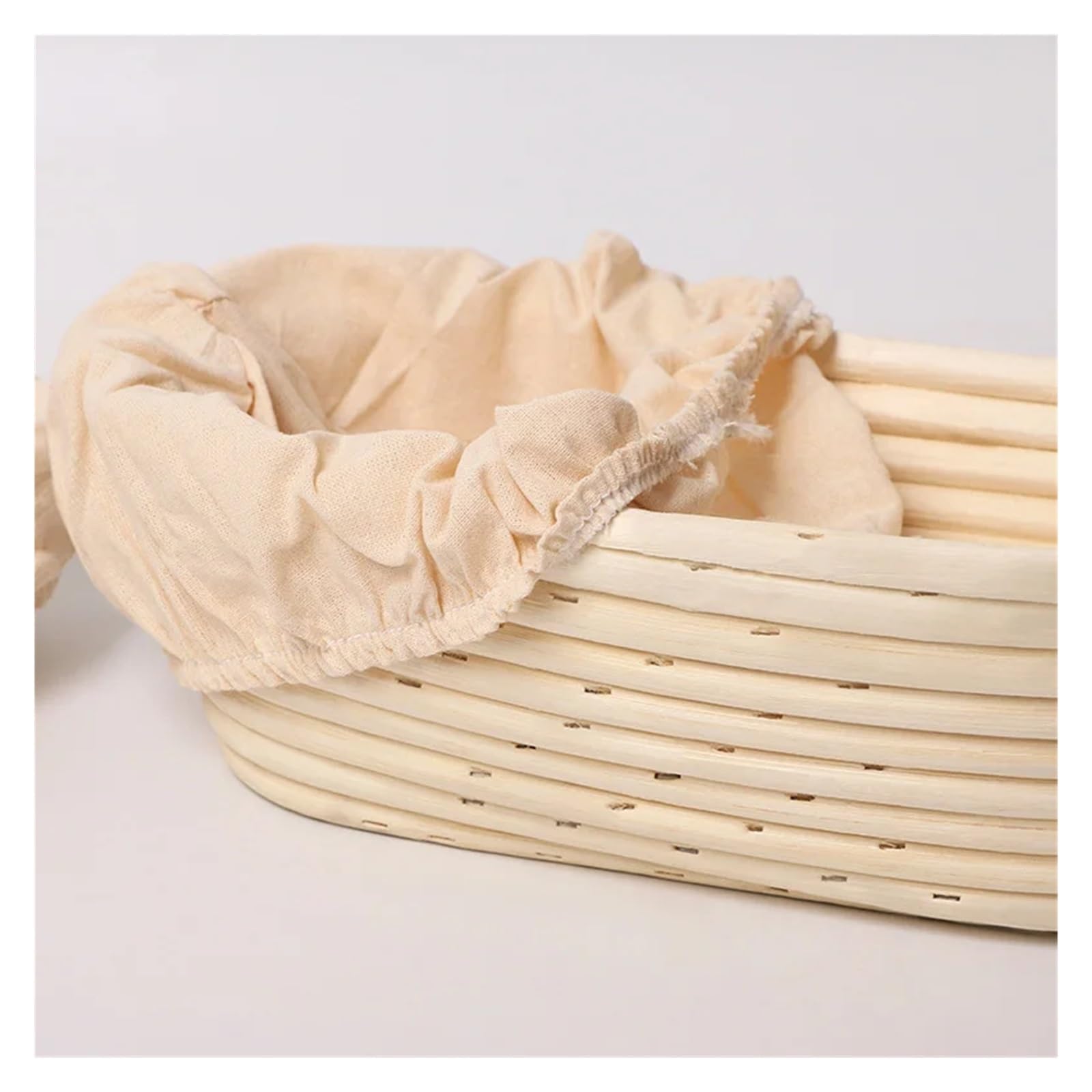 Cesta de ratán for fermentación masa, cuencos, suministros for hornear(35x14cm)