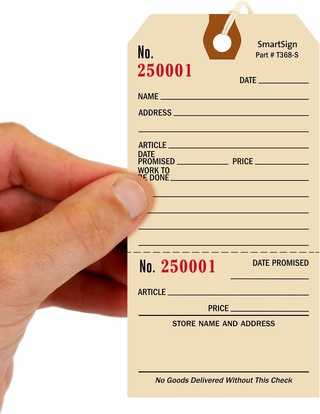 SmartSign Pack of 1000 Repair Tags with Attached String | 2.625" x 5.25" Manila Cardstock