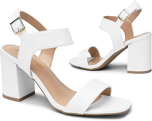 Miniatura 16 de DREAM PAIRS Women's High Chunky Heels Square Toe Block Ankle Strap Dress Comfort Sandals