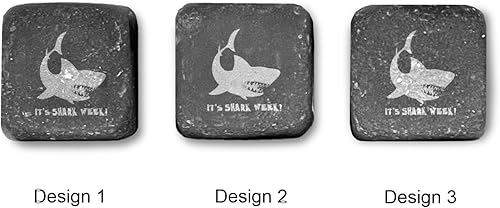 Miniatura 2 de Juego de piedras de whisky personalizadas de tiburones - Juego de 3