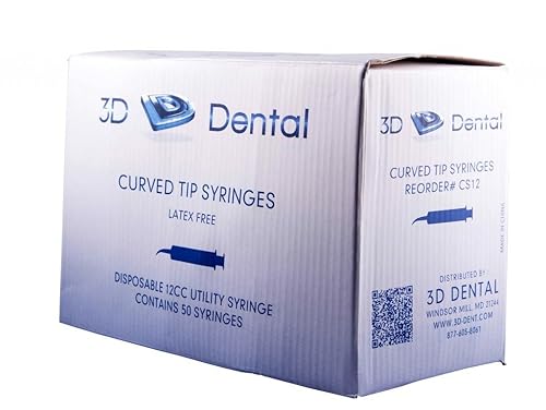 3D Dental CS12US-12 jeringa con punta curva 50 unidades