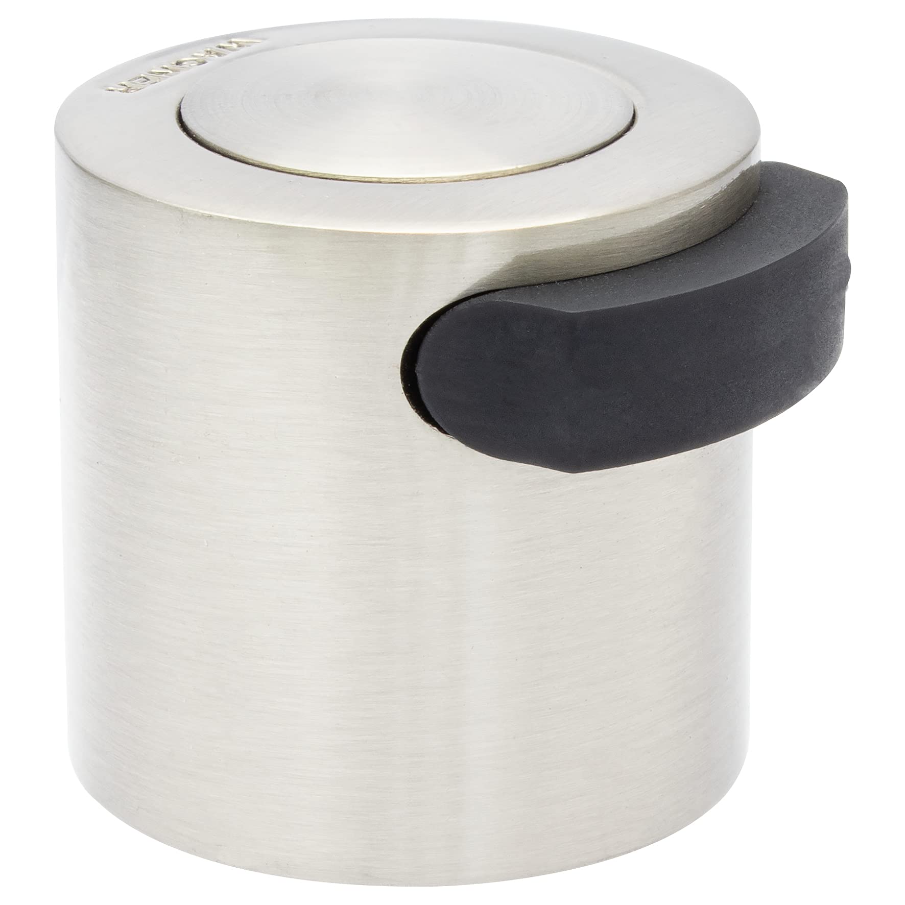 Wagner Doorstop Screw - Ø 38 x 42 x 37 mm, Design Buffer Made of die-cast zinc with Stainless Steel Look + Soft Thermostatic Rubber, to be Screwed on Floors, mounting Material Included - 15514511