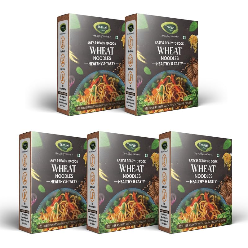 Image of Thanjai Natural Wheat Noodles 180 Grams X 5 (900 Grams) of Homemade Natural Noodles( No Preservatives, No Chemicals, No Artificial Extract)