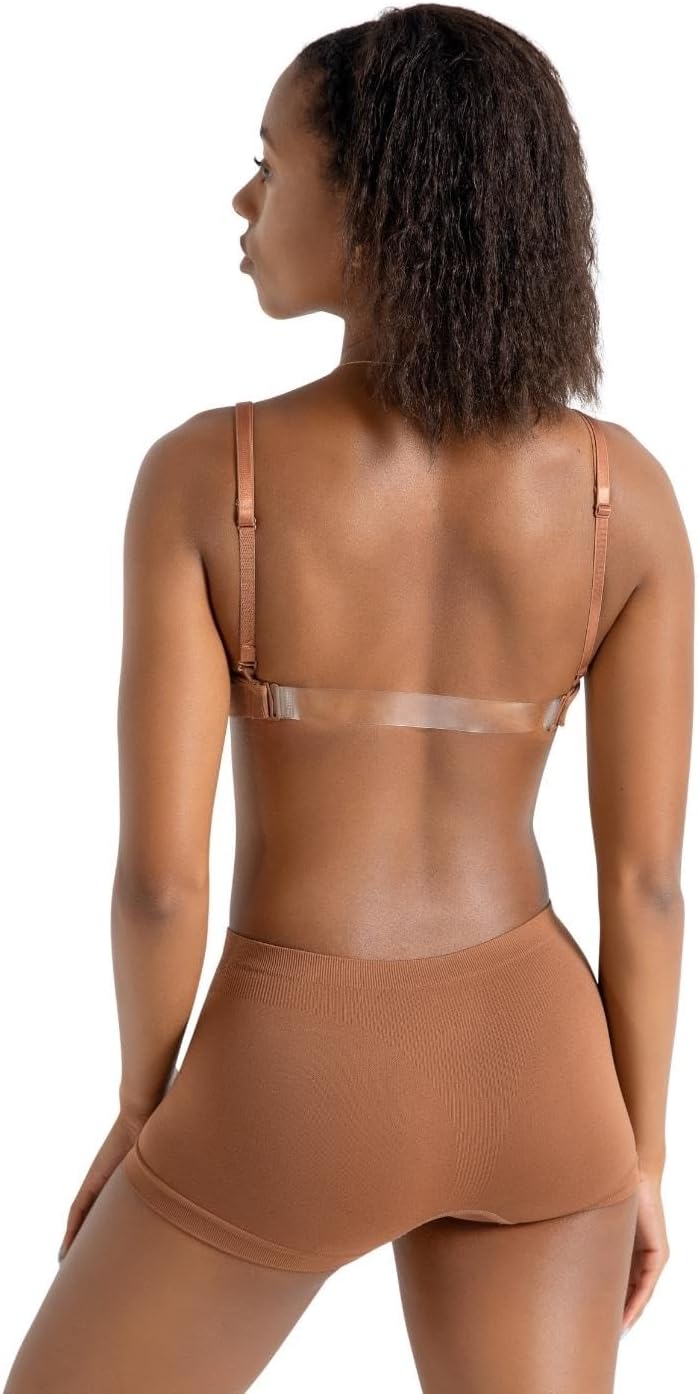 Capezio Womens Capezio Seamless Clear Back Sweetheart Bandeau Bra - Image 3