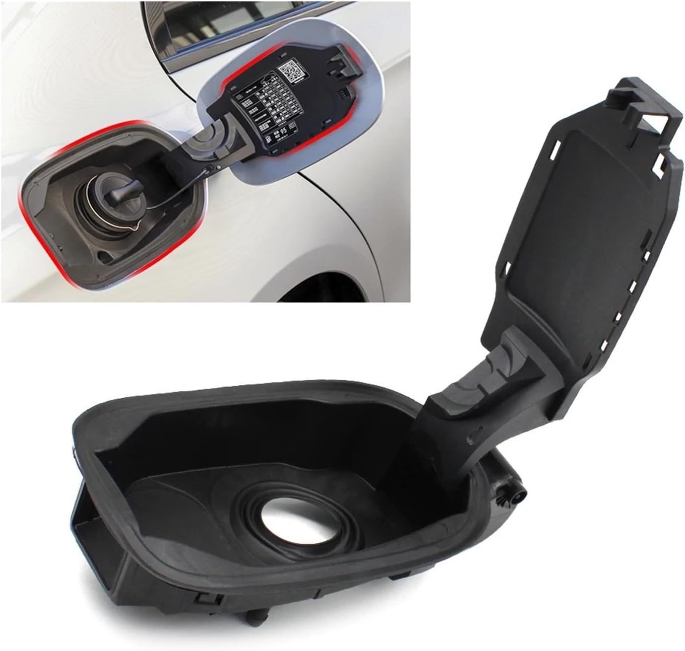 Exterior Car Fuel Tank Cap Cover Assembly Replacement Compatible with Mercedes BENZ E Class W213 E200 E300 E320 E260 2016-2023 2136301103(Tank Cap Cover)