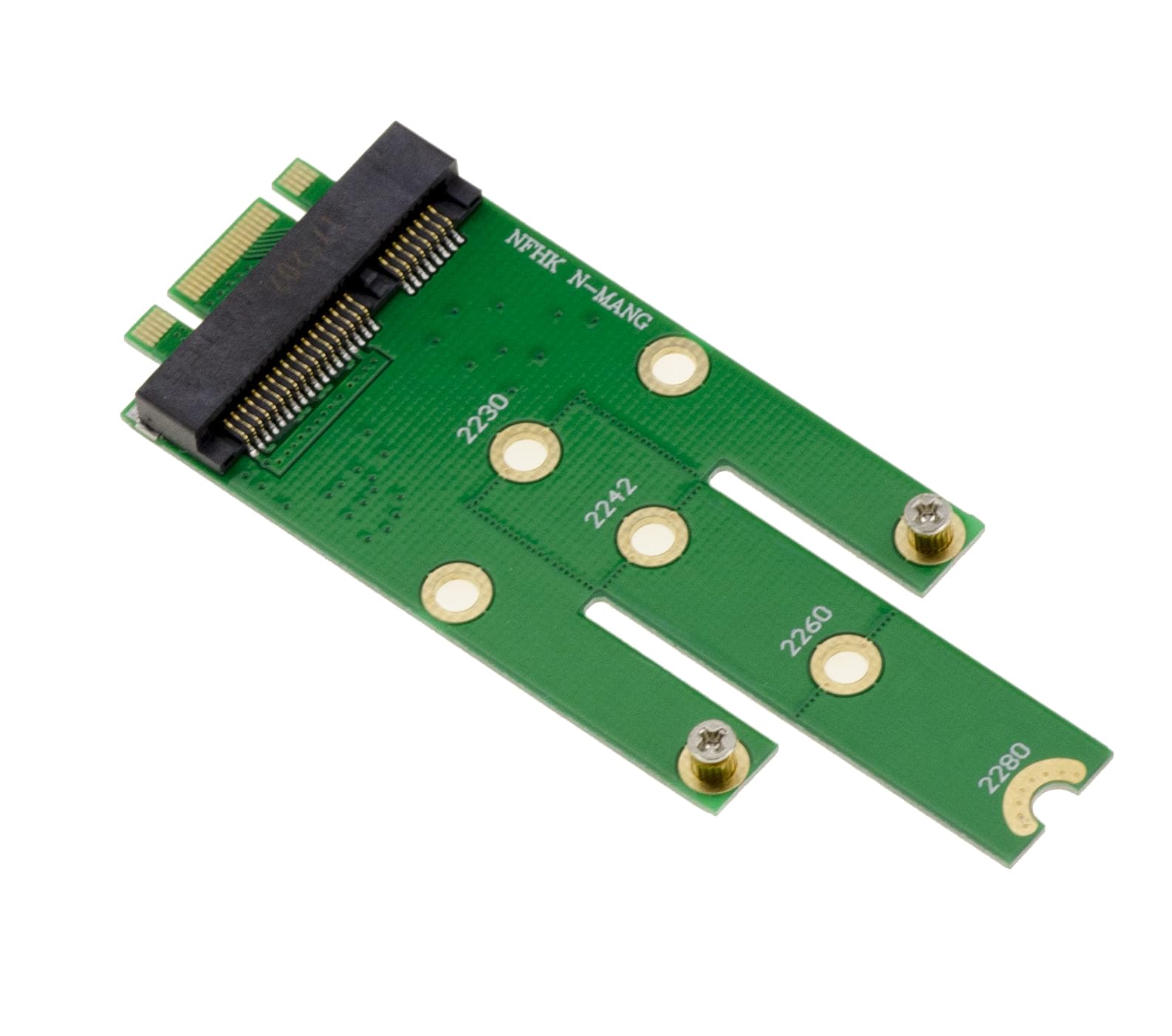 KALEA-INFORMATIQUE mSATA miniPCIe to M.2 adapter for mounting an mSATA SSD on an M2 SATA B Key port.