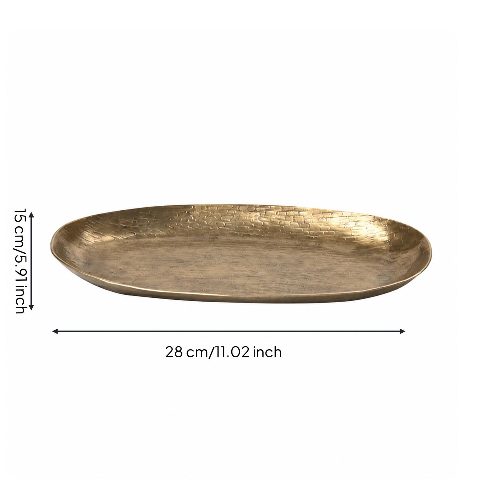 rockible Bandeja Decorativa Multiusos Bandeja Borde Curvado Aluminio, para Recibidor, Oro, S