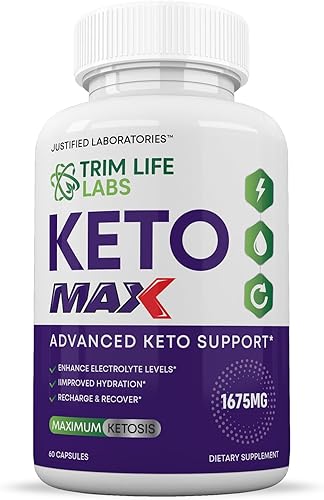 Vista 3 de Trim Life Labs Keto Max Pills 1675MG New & Improved Formula Contains Apple Cider Vinegar Extra Virgin Olive Oil Powder Green Tea Leaf 60 Capsules