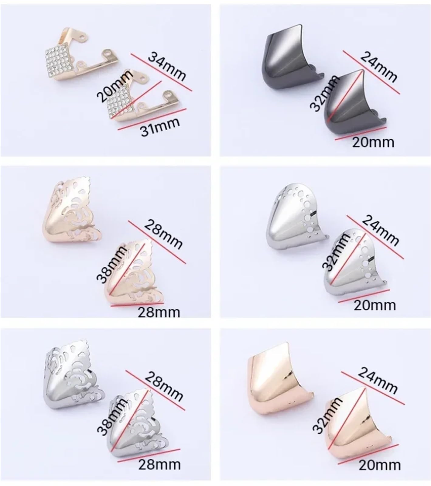 Zapatos de Metal Protector Puntiagudo 5 Pares Mujeres tacón Alto Puntera Desgaste Corrector lágrima Zapato Cuero antipatadas