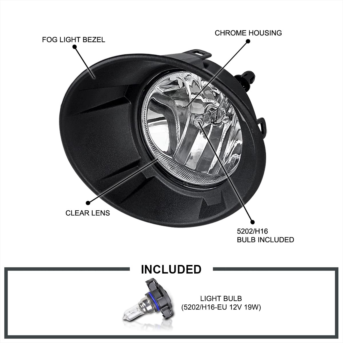 CONCEPT AUTOMOTIVE LIGHTS Repuesto Para Luces Antiniebla LED Chevy Camaro 2010-2013 Lado Izquierdo Y Derecho