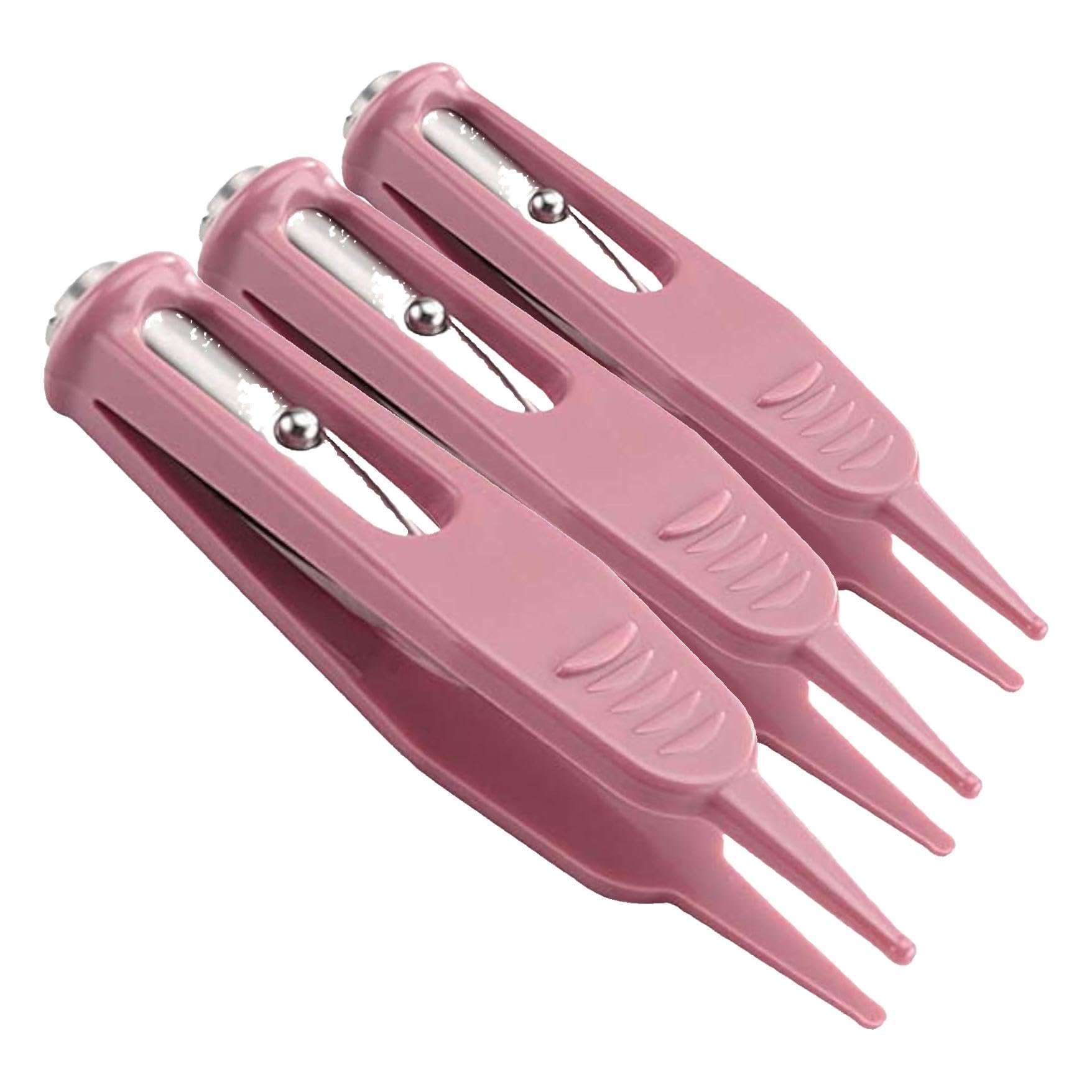 Infant Nose Cleaning Tweezer with LED Light Round-Head Safe and Effective Clip Care Ear Nose Navel Clean Tool Nipper Plier Pincet Forceps for Relieves Stuffy Nose (Pack of 3)