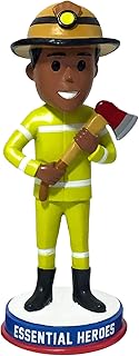 Firefighter Essential Heroes Bobblehead Male Dark Skin Tone