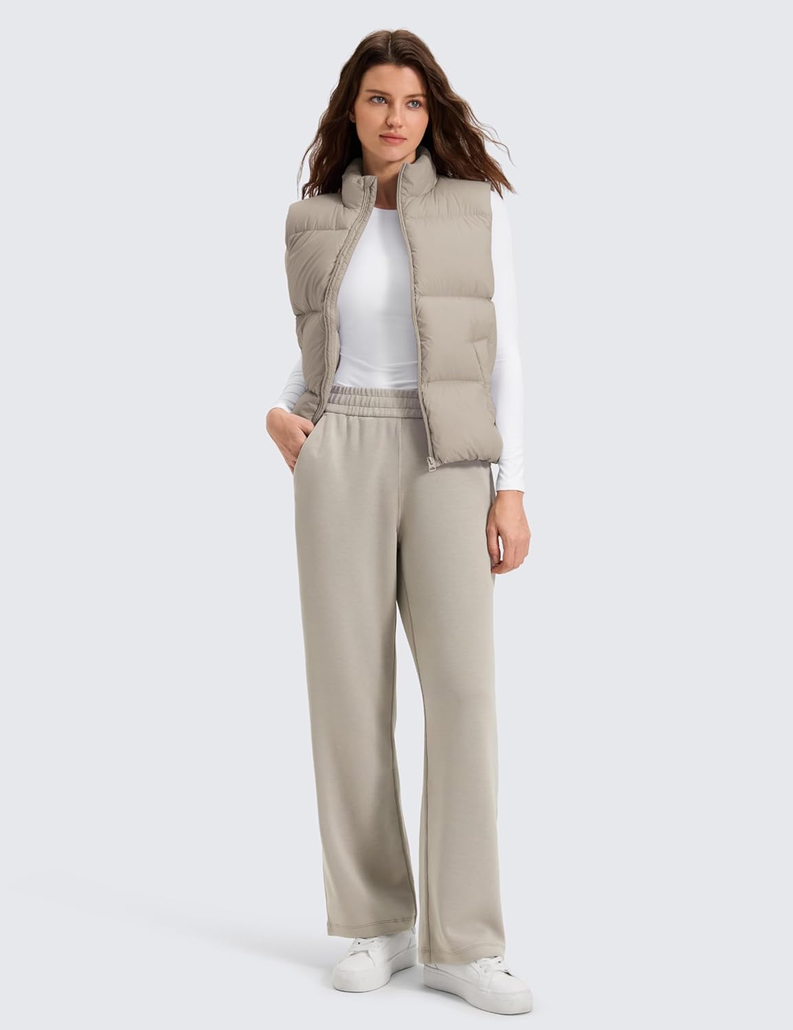 CRZ YOGA SoftAura Straight Leg Casual Sweatpants Women 28"/30" - Modal Lounge Travel Pants with Pockets - Image 3