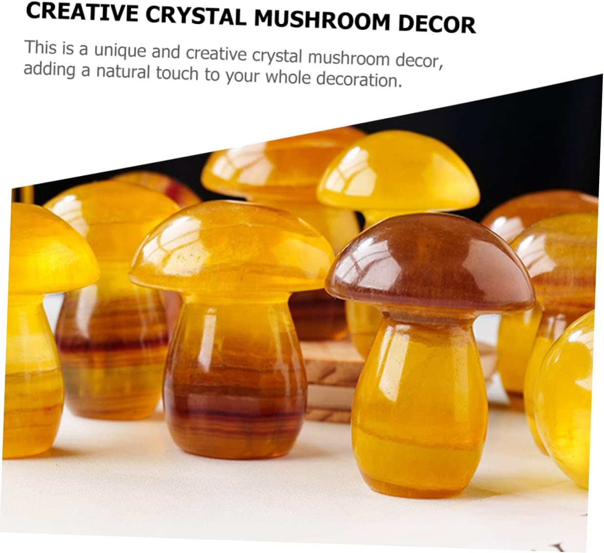 3pcs Crystal Mushroom Figurine Sculpture Fluorite Home Decor Miniature Plant Pot Ornament for Garden Balcony Indoor Spaces for Parties Weddings