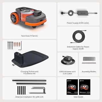 Segway Navimow H1500N-VF Robot Lawn Mower Perimeter Wire Free 0.37 Acre RTK+Vision Robotic Lawnmower, Virtual Boundary, Systematic Mowing, APP Control, Anti-Theft, 54dB(A) Quiet, Multi-Zone Management