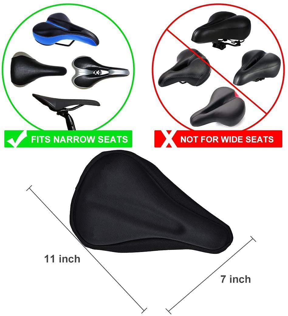 AlexVyan 1 Pcs New Black Bicycle Silicone Gel Saddle Seat & Cycling Cushion Pad Bike Gel Cover-1 Pcs 3