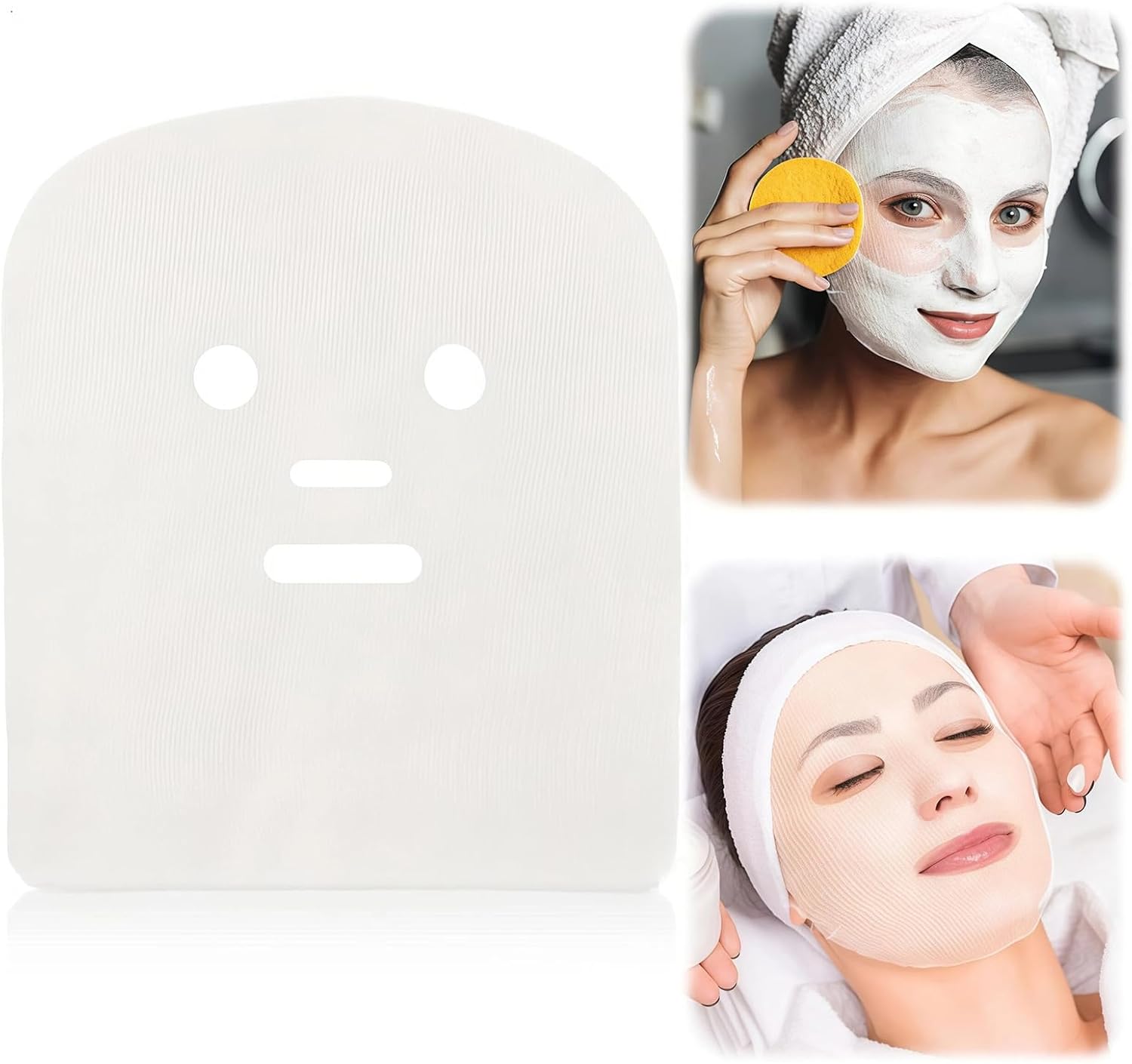 100 Pcs Gauze Mask Pre Cut Cotton Gauze Face Covers Soft Breathable Facial Pads for DIY Skincare Spa Beauty Salon Women Girls Home Use 12 x 10 inch