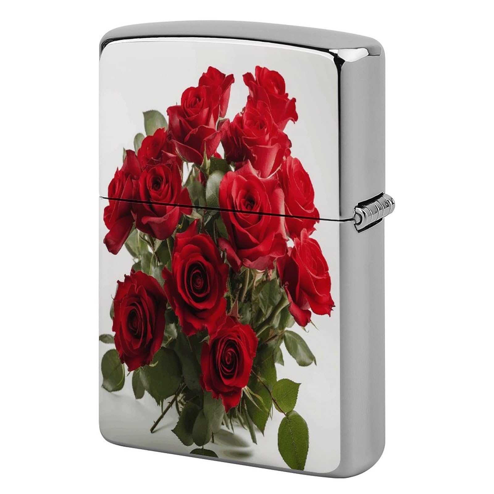 Fekiloot Style Fresh Red Roses Lighter Case Cover Lighter Holder